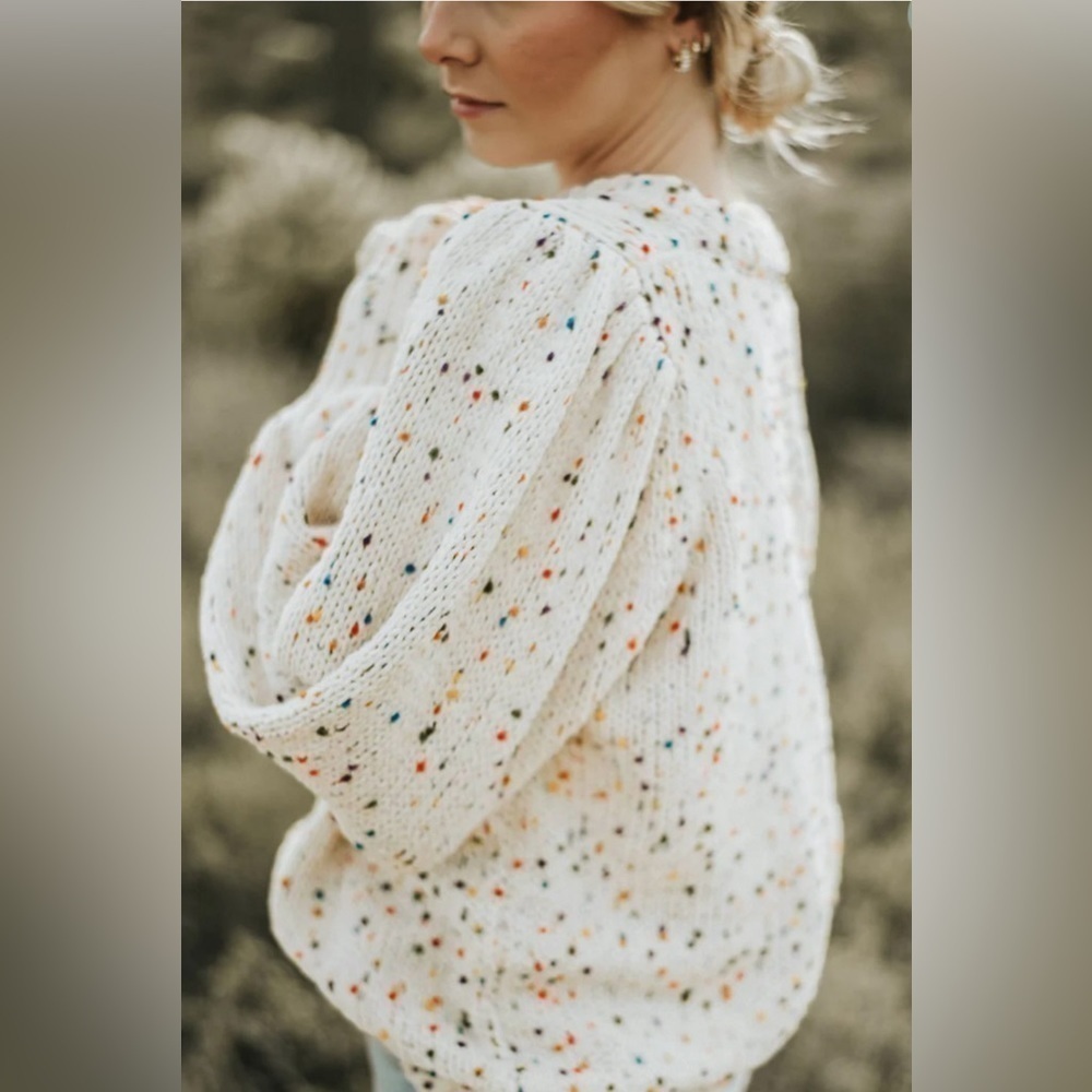 Ivory.. Ivory Sweater w/Colorful Dots - Picture 3 of 3